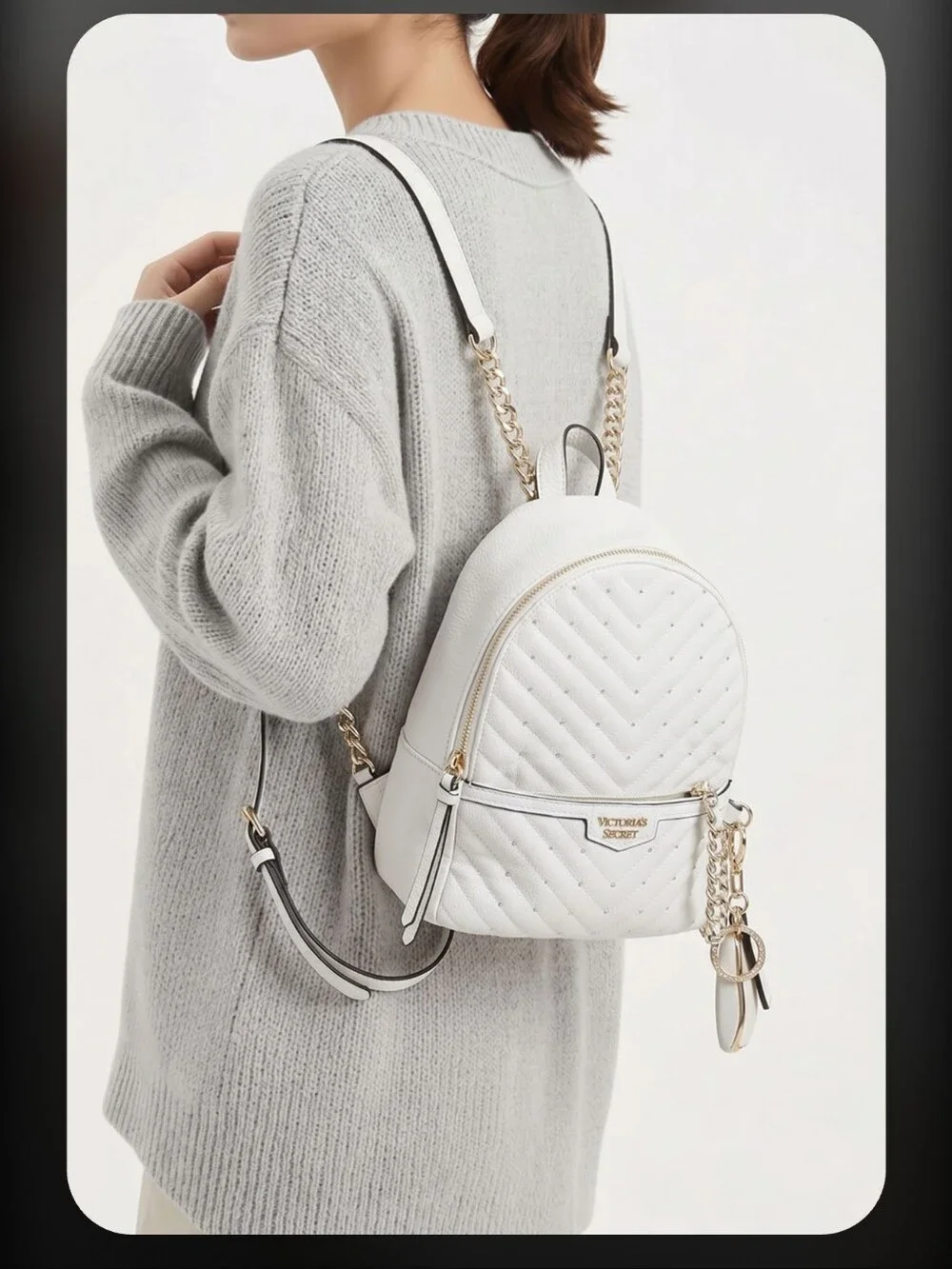 New Victoria Secret  White Mini Backpack - - Picture 3 of 4